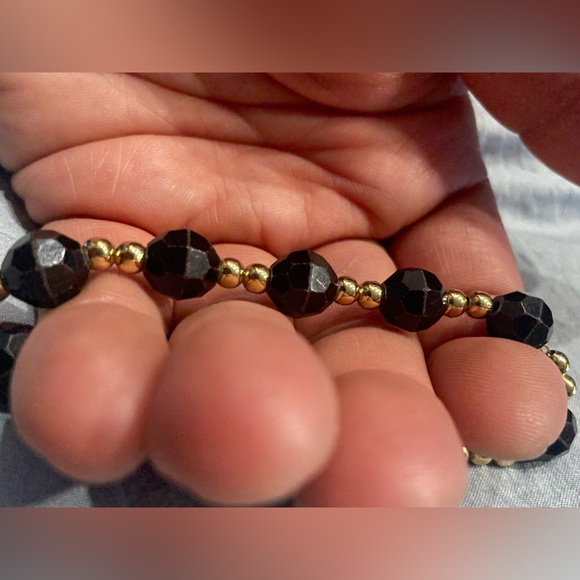 Vintage Park Lane Bracelet in Black Lucite Bead 7.5" - Picture 5 of 9